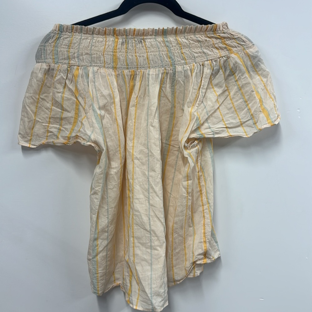 Madewell yellow Smocked Mockneck Top in Stripe
s - Picture 9 of 9